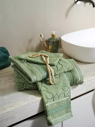 PIP STUDIO | Waschhandschuh  JASMIN JACQUARD 16x22cm Green | 
